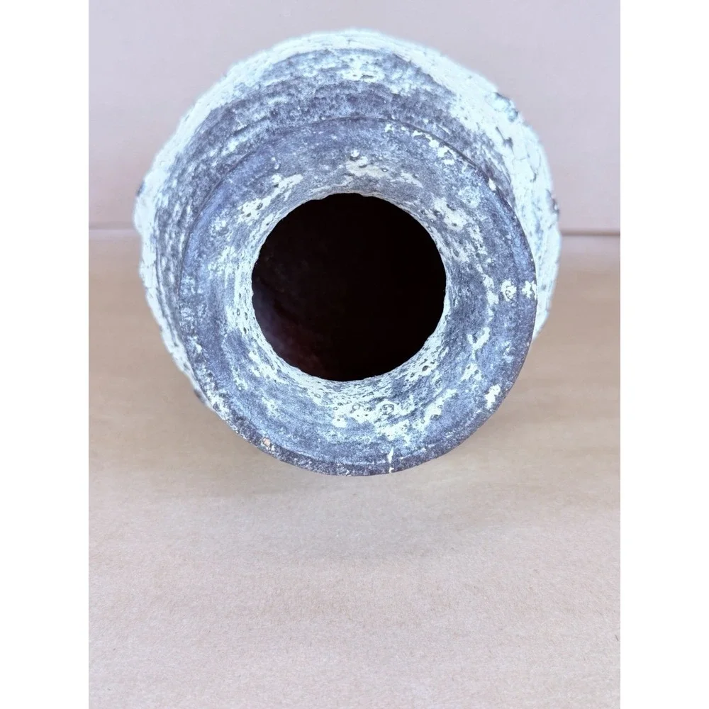 Vintage Blue White Crackle Glaze Studio Art Pottery Vase MCM 5.5
